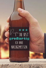 Flaschenetikett Bierflasche Vatertag Geschenk Papa du bist großartig Bierflaschen Aufkleber