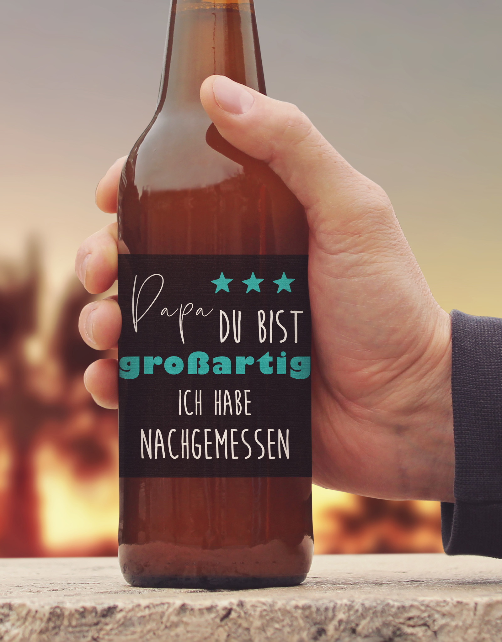 Flaschenetikett Bierflasche Vatertag Geschenk Papa du bist großartig Bierflaschen Aufkleber