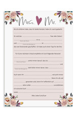 25 x Karten BOHO für Hochzeitsspiel LÜCKENTEXT