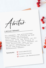 Postkarte ABITUR Definition inkl. Briefumschlag Abitur Geschenk Abitur Karte