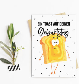 Geburtstagskarte Ein TOAST auf Deinen Geburtstag