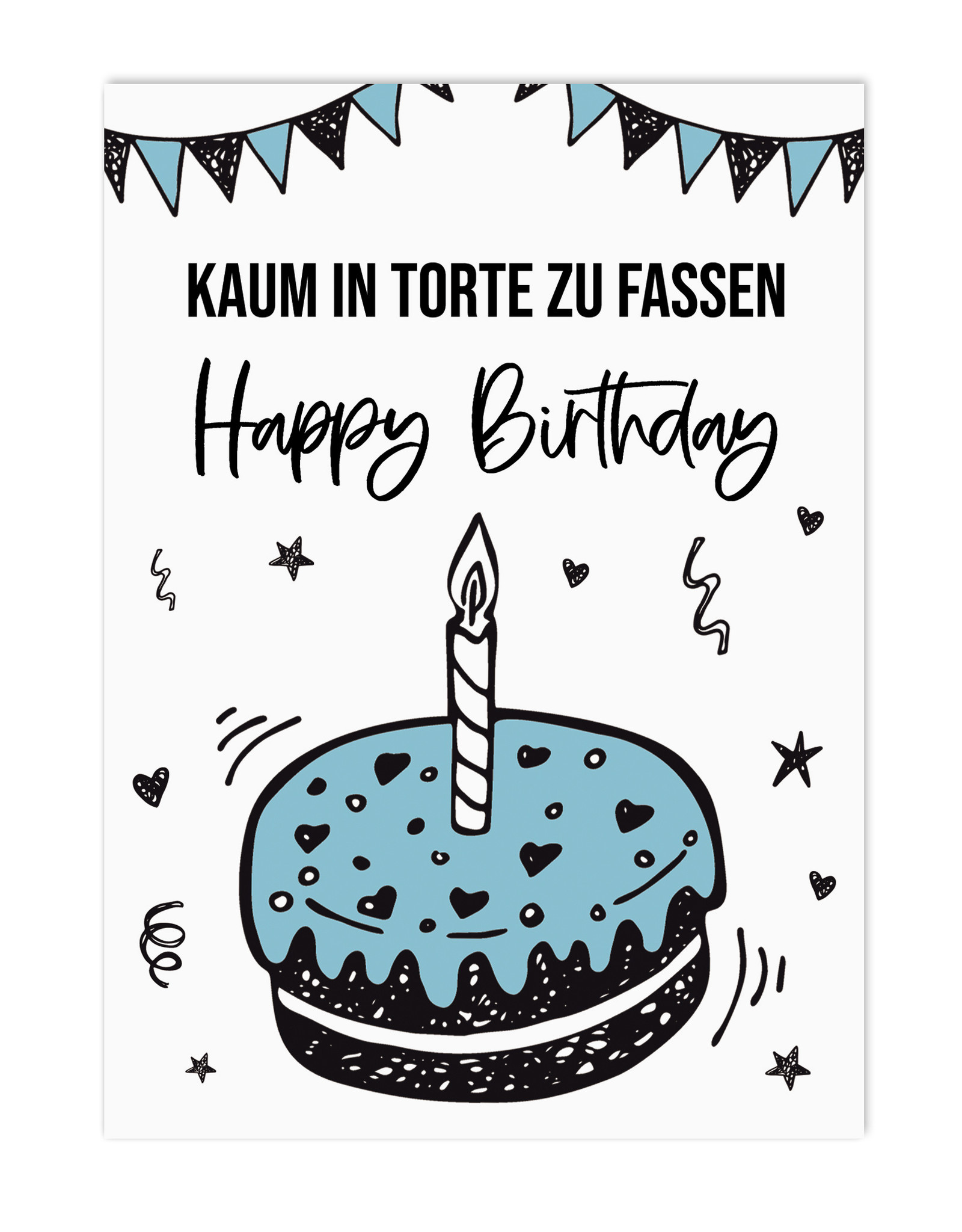 Geburtstagskarte Kaum in TORTE zu fassen Postkarte Geschenk Freundin Geburtstag