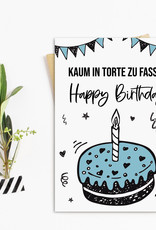 Geburtstagskarte Kaum in TORTE zu fassen Postkarte Geschenk Freundin Geburtstag