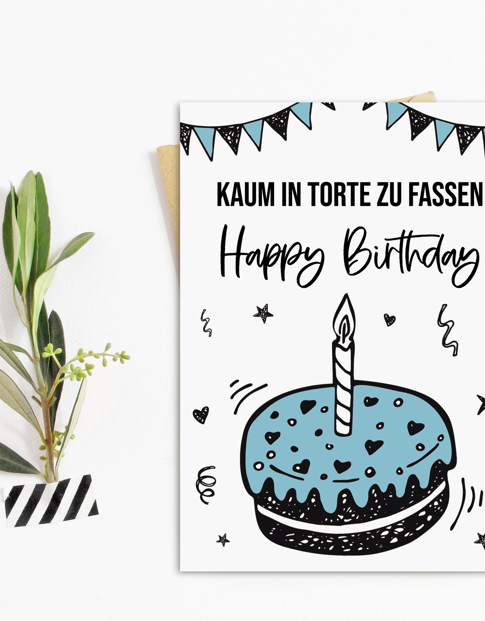 Geburtstagskarte Kaum in TORTE zu fassen Postkarte Geschenk Freundin Geburtstag