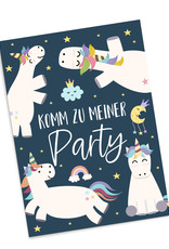 5 x Einladungskarten Kindergeburtstag EINHORN Einladungen Kindergeburtstag