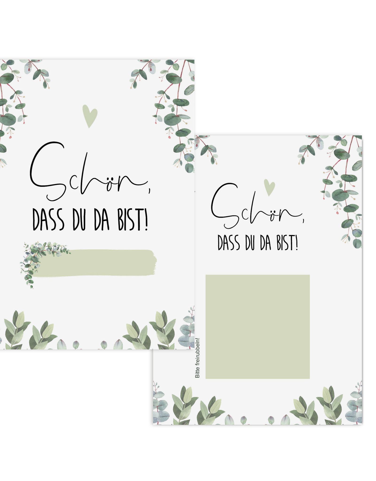 Rubbelkarten als Gastgeschenk bei der Hochzeit, Aquarell Hochzeit