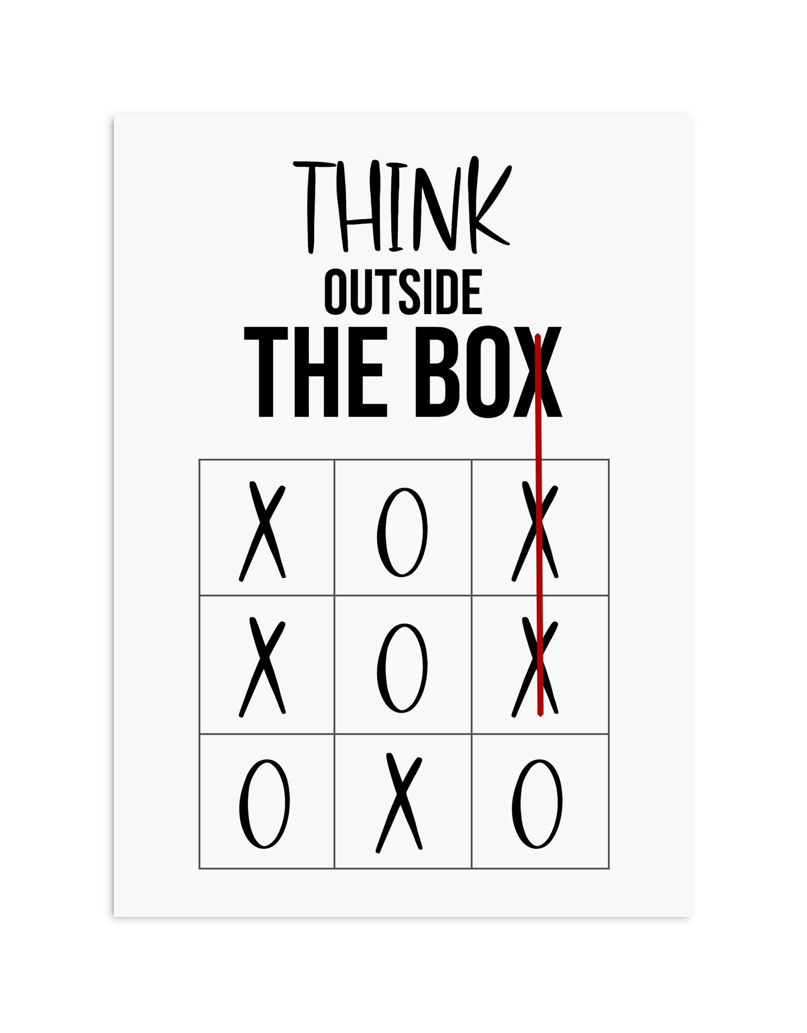 Postkarte Think outside the BOX Motivationskarte lustig Sprüche Postkarte lustig