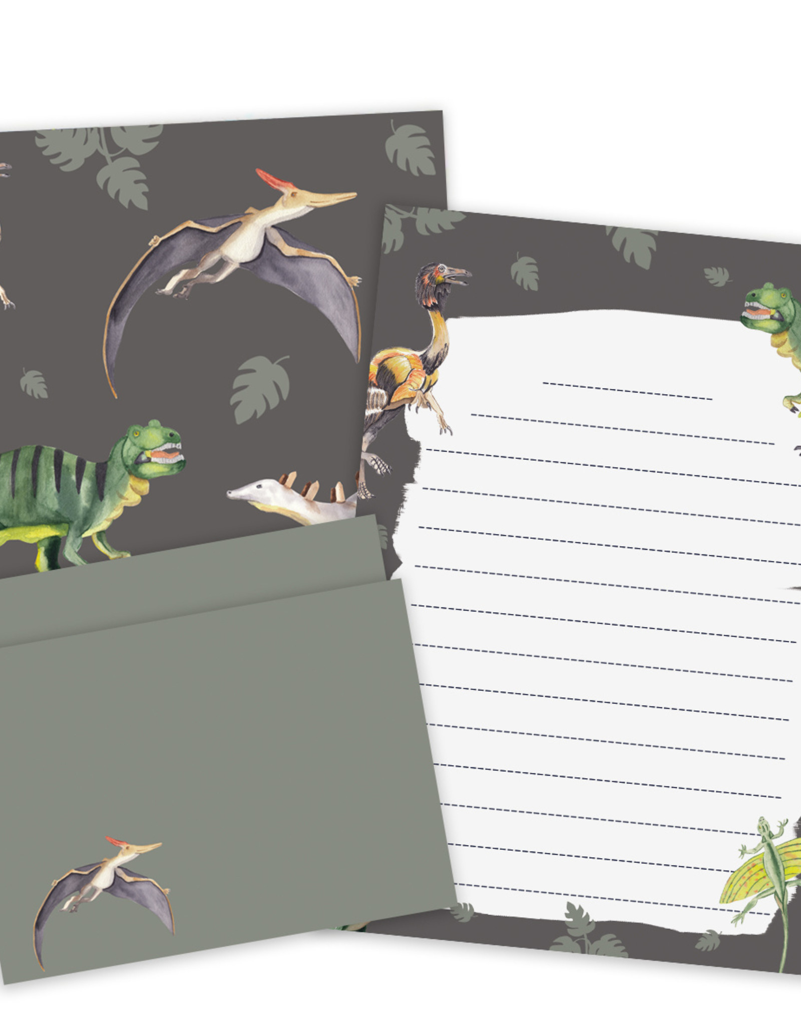 Briefpapier Set Dinosaurier DIN A5 Briefpapier Kinder inkl. Umschläge