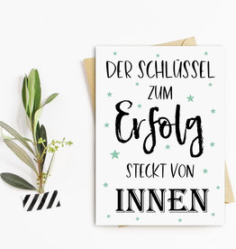 Postkarte ERFOLG "Der Schlüssel zum Erfolg"