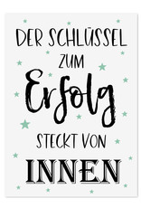 Postkarte ERFOLG "Der Schlüssel zum Erfolg"