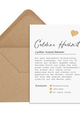 GOLDENE HOCHZEIT Karte Definition Postkarte Goldene Hochzeit Geschenk