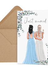 Glückwunschkarte Hochzeit LGBTQ Frauen lesbian wedding lesbische Hochzeitskarte Frauen