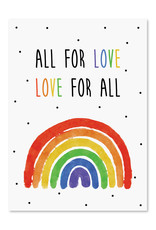 Postkarte Love for all LGBT Liebe Postkarte Regenbogen