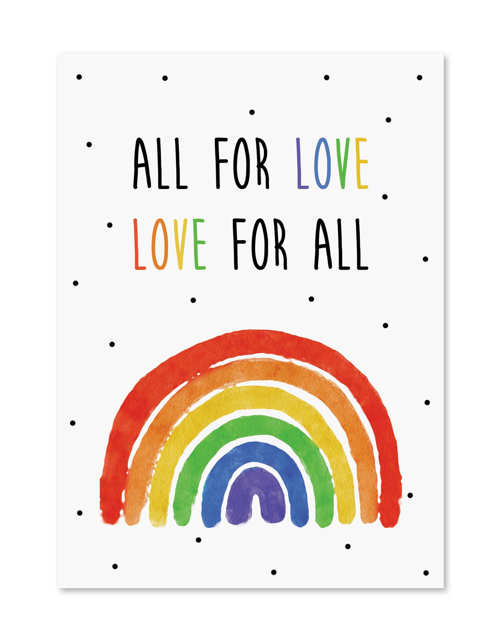 Postkarte Love for all LGBT Liebe Postkarte Regenbogen