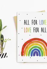 Postkarte Love for all LGBT Liebe Postkarte Regenbogen