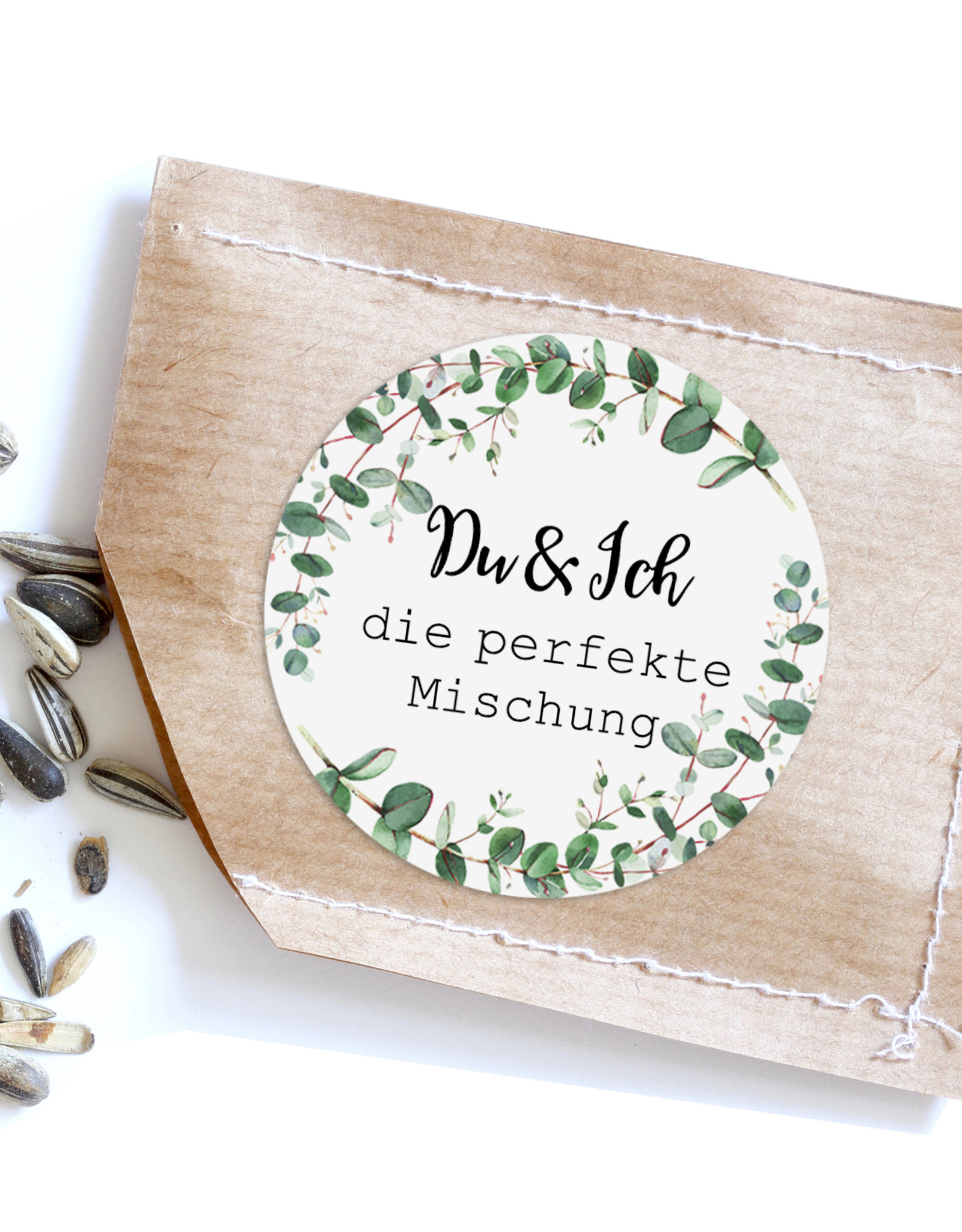 50 Sticker "Du & Ich die perfekte Mischung!" EUCALYPTUS