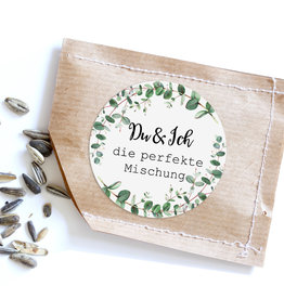 50 Sticker "Du & Ich die perfekte Mischung!" EUCALYPTUS