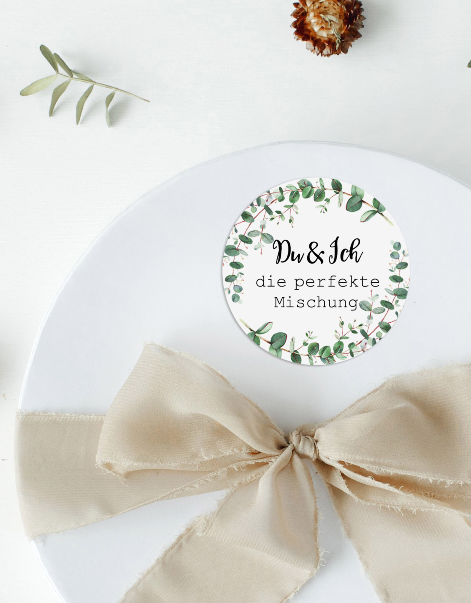 50 Sticker "Du & Ich die perfekte Mischung!" EUCALYPTUS