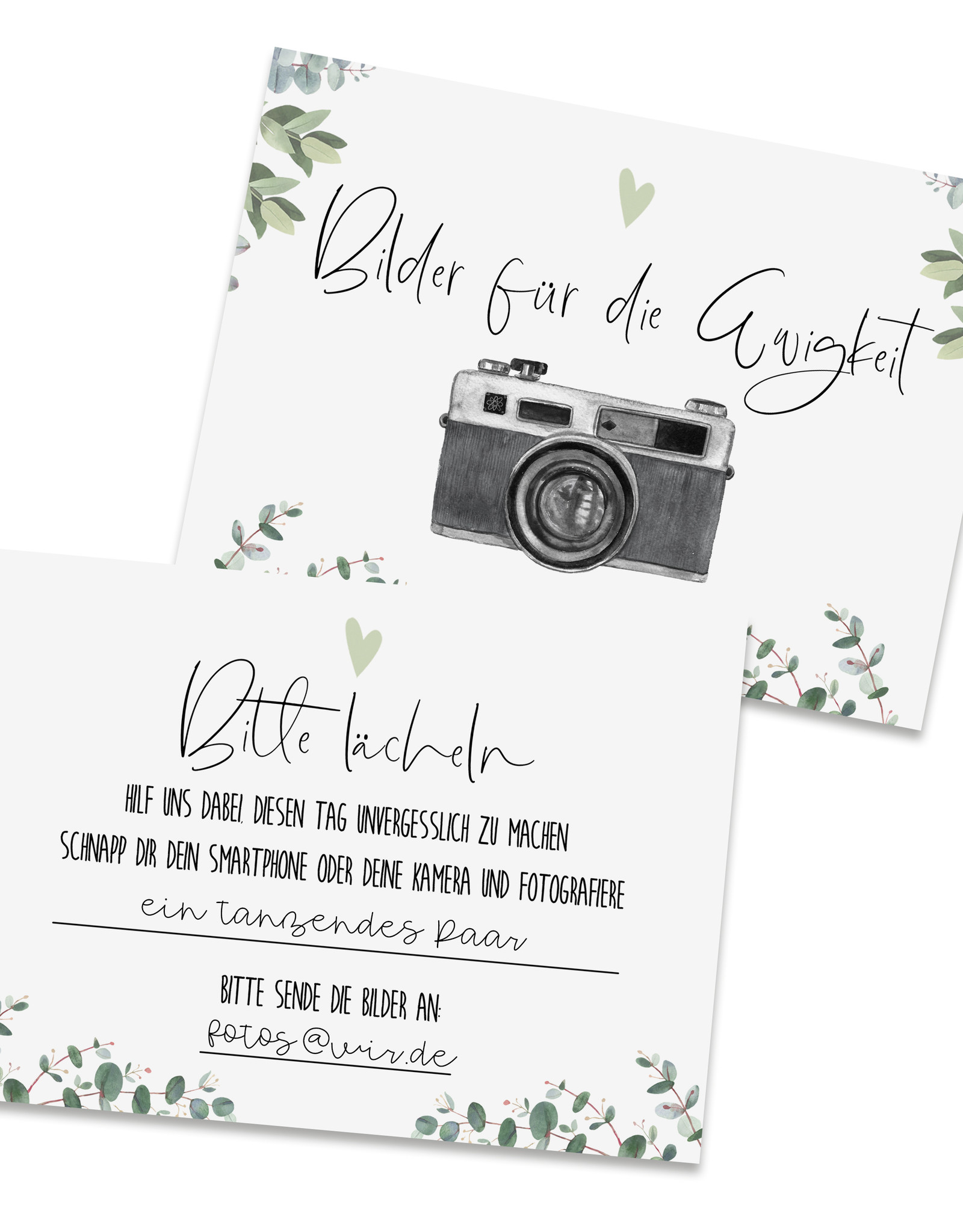 Fotokarten Hochzeit EUCALYPTUS Fotobox Karten Fotospiel für Hochzeitsgäste