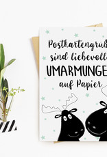 Postkartengrüße sind Umarmungen ELCH Postkarte Sprüche