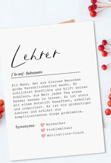 Postkarte Definition LEHRER Definition inkl. Briefumschlag Lehrerin Geschenk