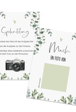 50 Fotoaufgaben Hochzeit zum Rubbeln EUCALYPTUS Rubbelkarten