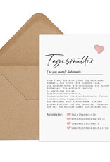 Postkarte Definition TAGESMUTTER Definition inkl. Briefumschlag Tagesmutter Geschenk Abschied