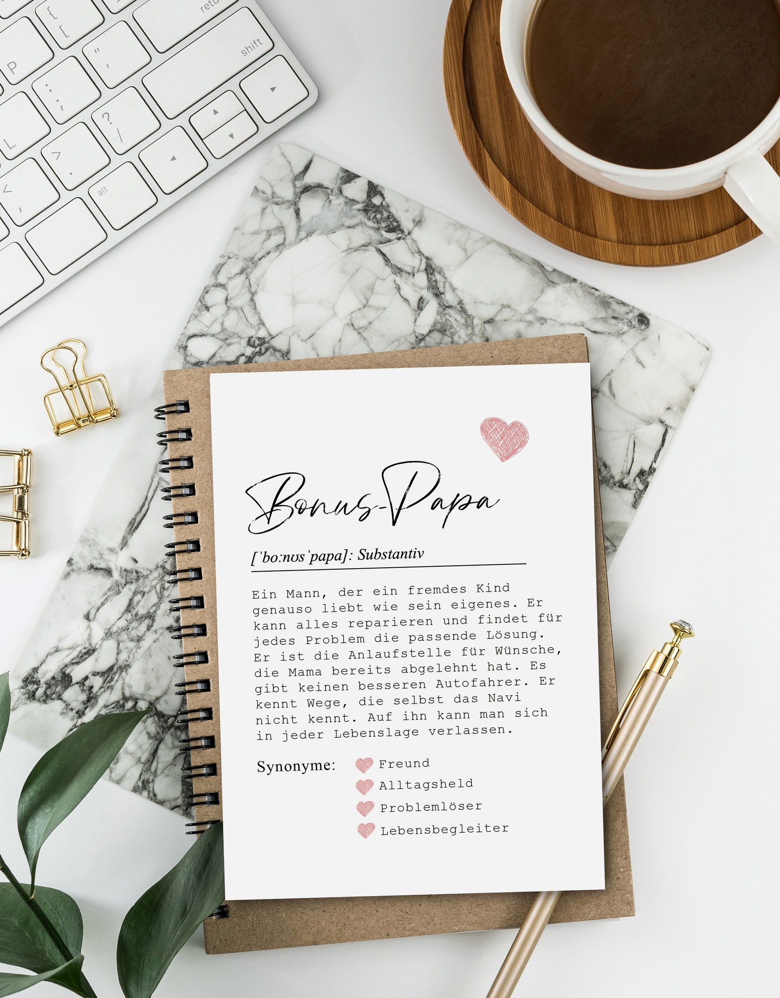 Postkarte BONUSPAPA Definition inkl. Briefumschlag Vater Geschenk Papa Vatertag Geschenk