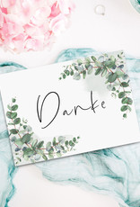 Postkarte Danke EUCALYPTUS, Danke Grußkarte, Karte Danke, Dankeskarte Hochzeit