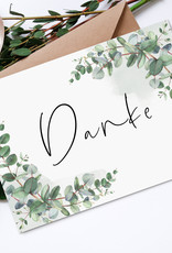 Postkarte Danke EUCALYPTUS, Danke Grußkarte, Karte Danke, Dankeskarte Hochzeit