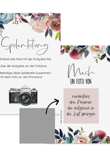 50 Fotoboxaufgaben zum Rubbeln "Boho Hochzeit!" Rubbelkarten