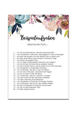 50 Fotoboxaufgaben zum Rubbeln "Boho Hochzeit!" Rubbelkarten