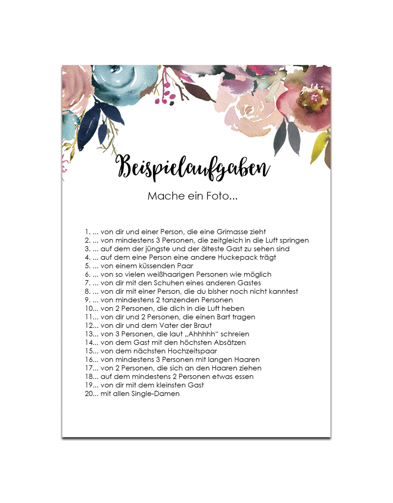 50 Fotoboxaufgaben zum Rubbeln "Boho Hochzeit!" Rubbelkarten