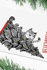 Weihnachtskarte Katze mit Weihnachtsbaum Postkarte Weihnachten Weihnachtskarte lustig