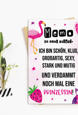 Postkarte MEMO an mich selbst Verdammte Prinzessin