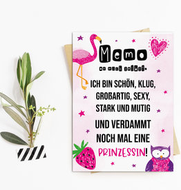 Postkarte MEMO an mich selbst Verdammte Prinzessin