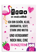 Postkarte MEMO an mich selbst Verdammte Prinzessin