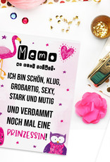 Postkarte MEMO an mich selbst Verdammte Prinzessin