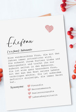 Postkarte EHEFRAU inkl. Briefumschlag Ehefrau Geschenk Definition Ehefrau Karte