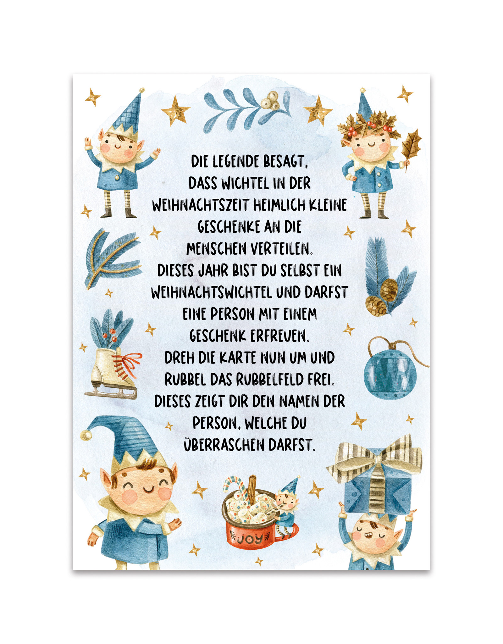 5 x Rubbelkarten Wichteln Weihnachten Wichtelgeschenk Wichtelspiel