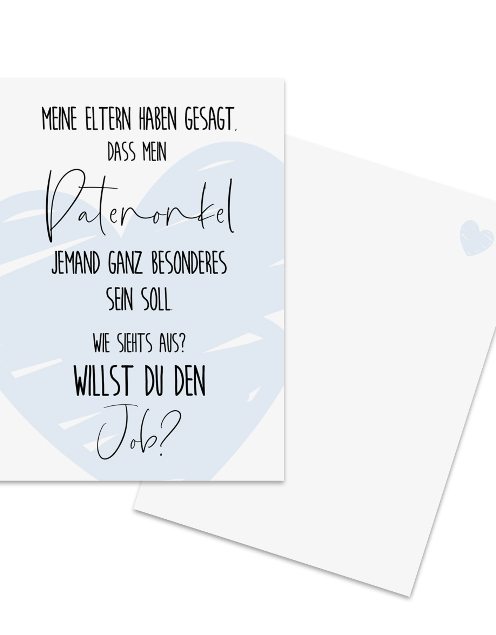 Postkarte Willst Du den JOB? Patenonkel fragen inkl. Briefumschlag Geschenk Paten