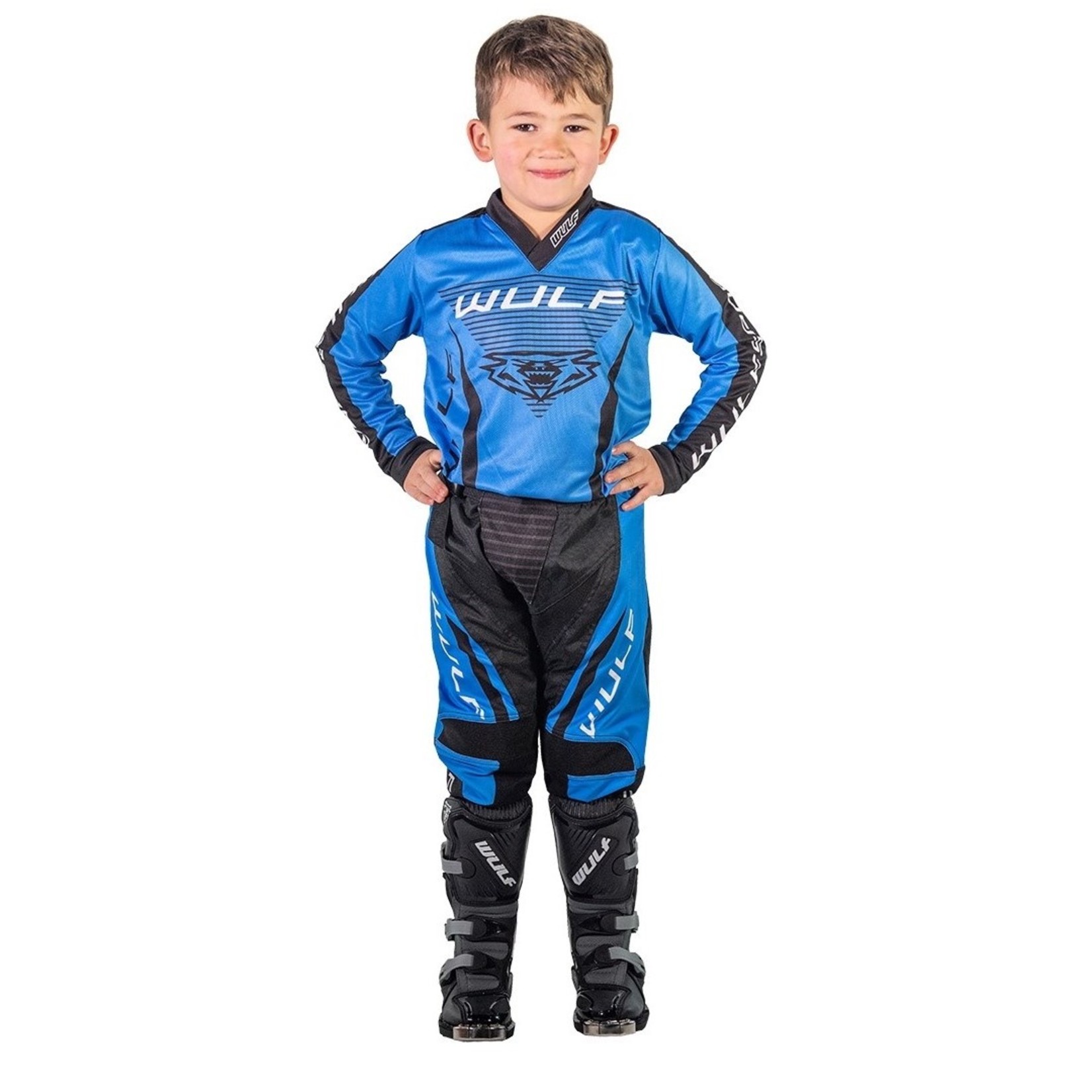 WULFSPORT Wulfsport Linear MX Shirt Jeugd Blauw