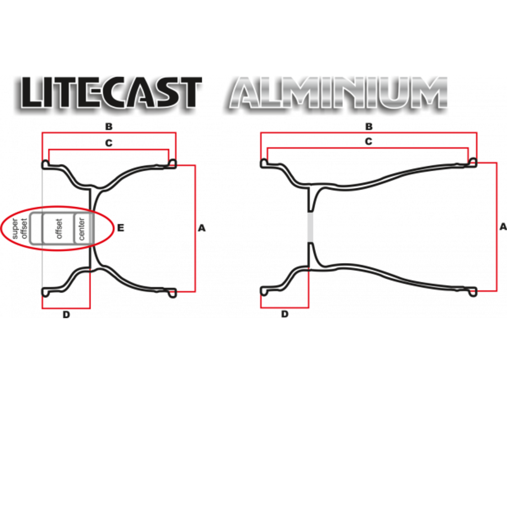 DWT DWT aluminium velgen set Lite-cast 210mm 2st