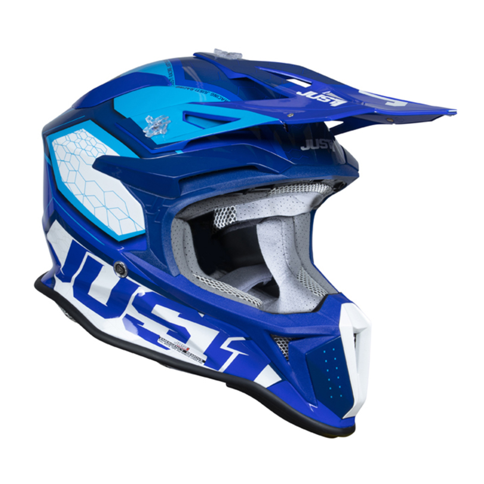 Just1 Just1 Helm J-18 Fiberglass Hexa Wit/Blauw