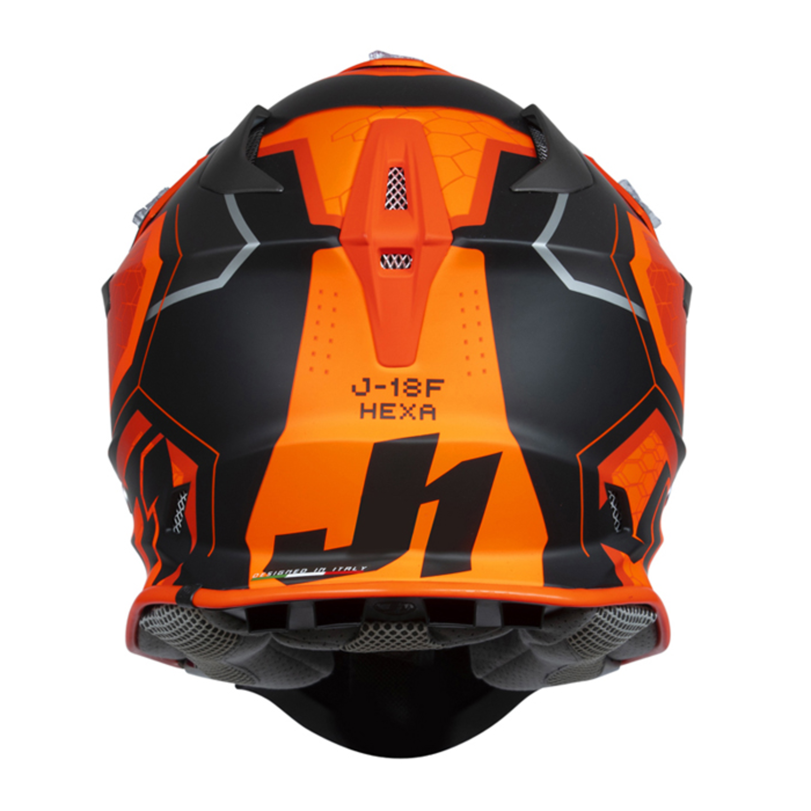 Just1 Just1 Helm J-18 Fiberglass Hexa Oranje/Titanium/Zwart