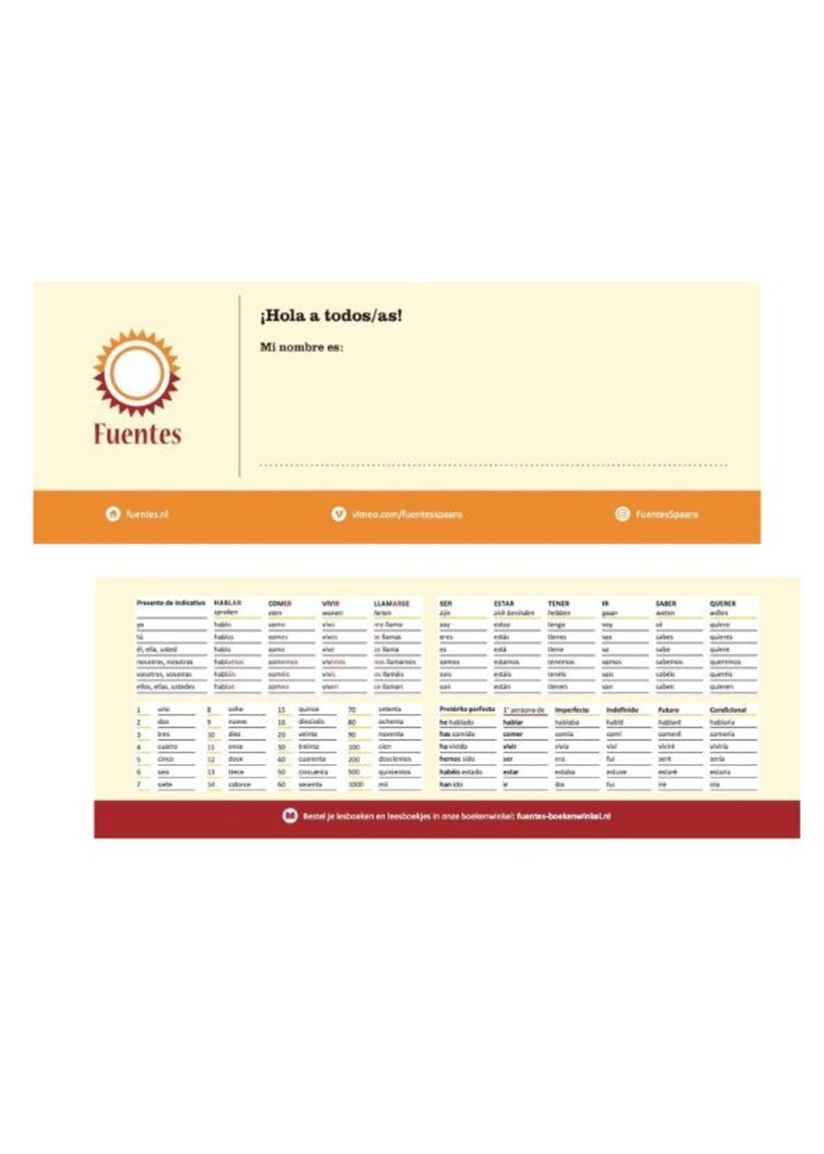 Fuentes naambordje (extra tegen betaling)