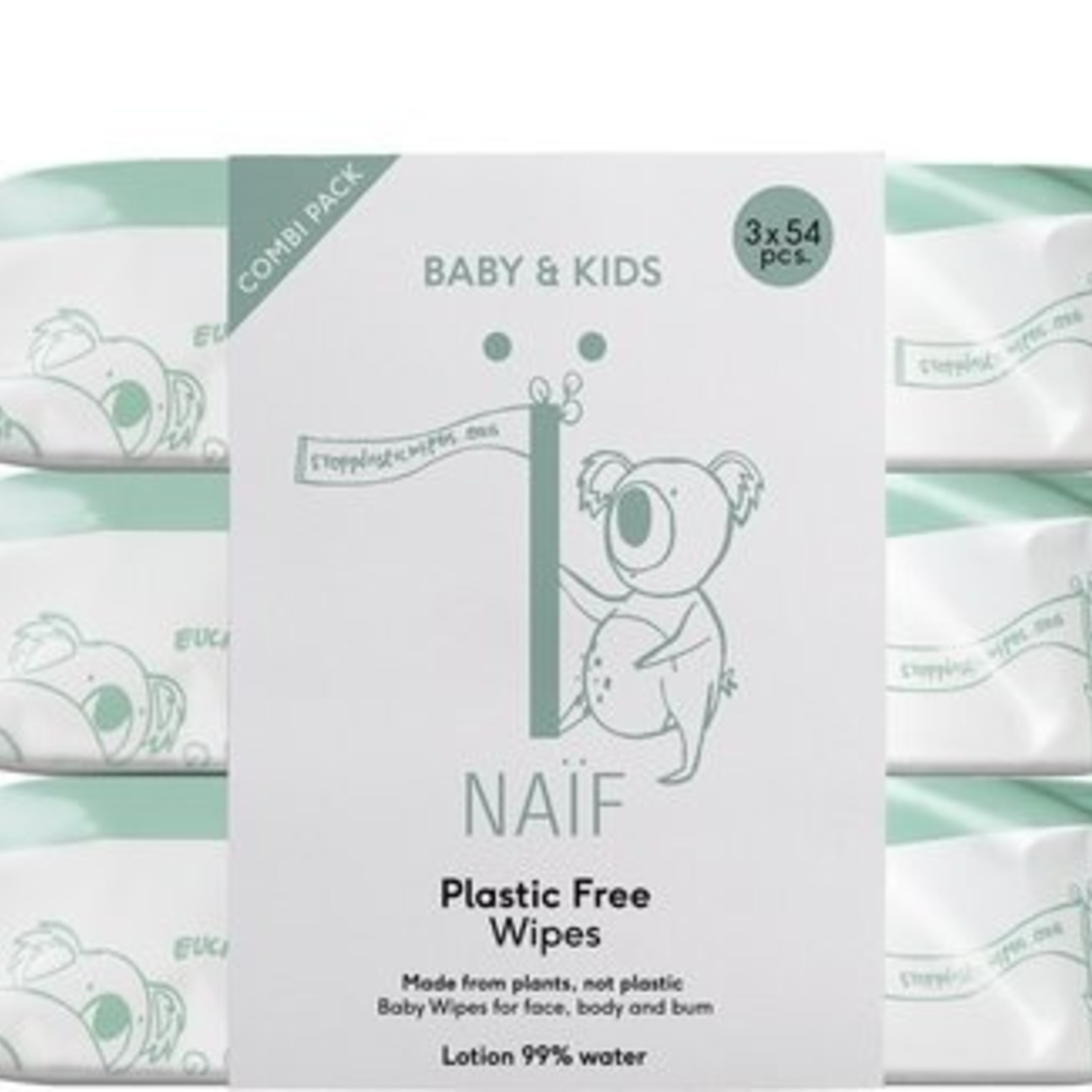 Naïf Plasticvrije Billendoekjes voor Baby & Kids 3-pack - Copy