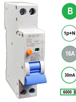 Aardlekautomaat 1p+n B16 30mA 6kA (18mm)