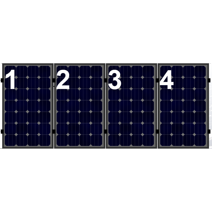Set voor 4 panelen portrait (dakpannen)
