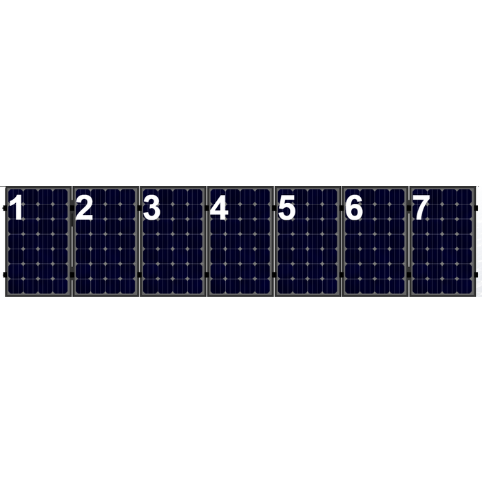 Set voor 7 panelen portrait (staaldak)